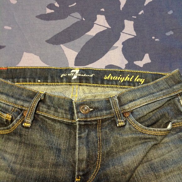 7 For All Mankind Straight Leg Denim Jeans 26 - Picture 6 of 7